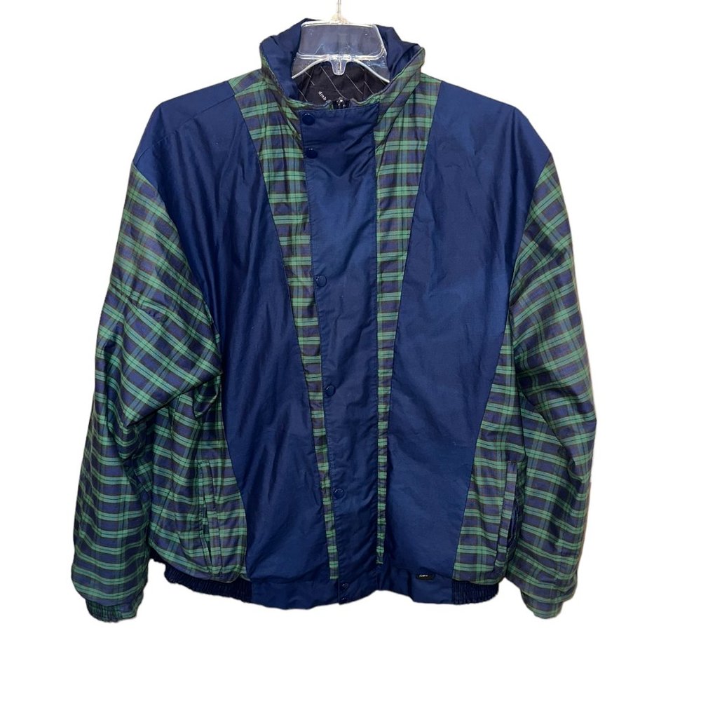 Men's Vintage ProQuip Waterproof Gore-Tex Golf Rain Coat Jacket Plaid Size Large